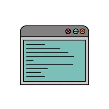 Color sketch silhouette computer window icon Illustrazione stock