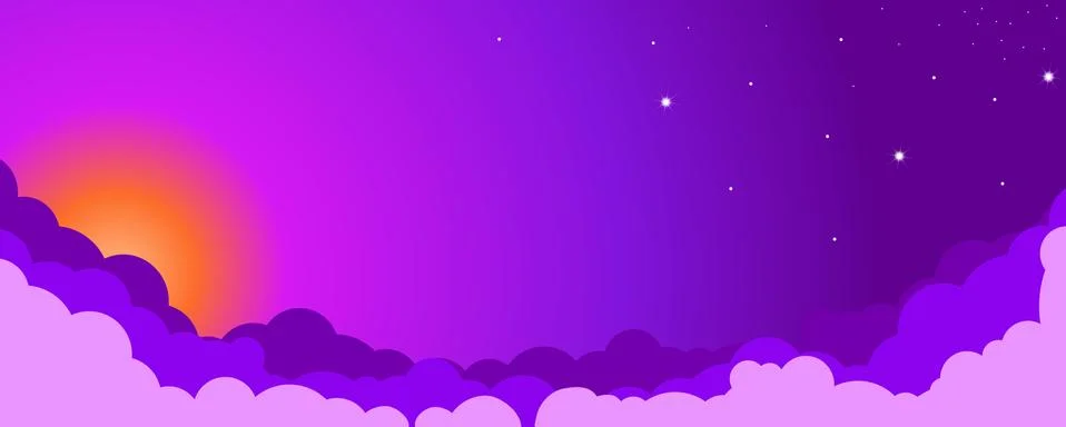 Color sky with clouds during sunset Stock Illustration