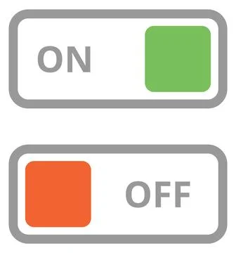 Color on off slider. Simple interface switch Stock Illustration