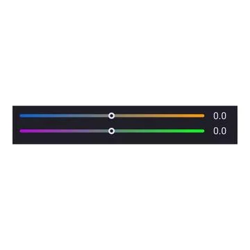 Color sliders showing zero values on dark background Stock Illustration