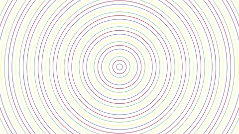 Color slim circles simple flat geometric on white background loop. Colored .. Stock Footage 228766180