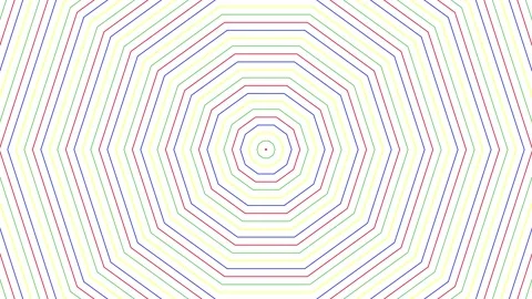 Color slim decagon simple flat geometric on white background loop. Colored .. Stock Footage 228766357