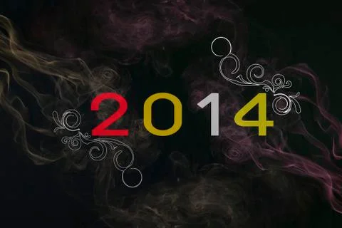 Color smoke 2014 on  background Stock Illustration