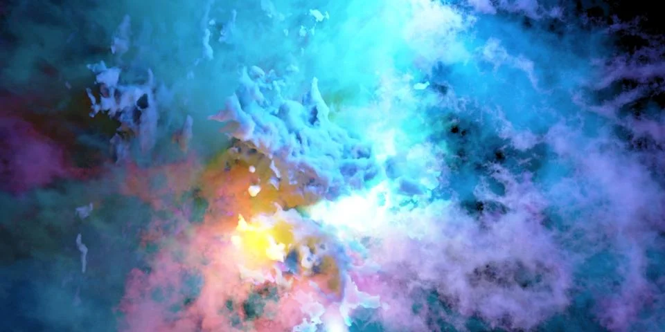 Color smoke 3D render Illustrazione stock