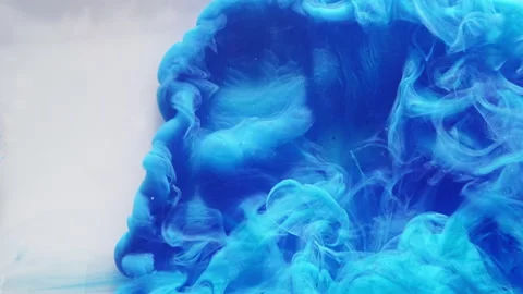 Color smoke cloud blue ink drop flow water white Stock Footage 133737248