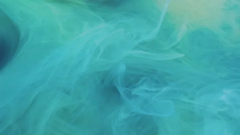 Color smoke cloud paint blend cyan mist swirl art Stock Footage 317381920