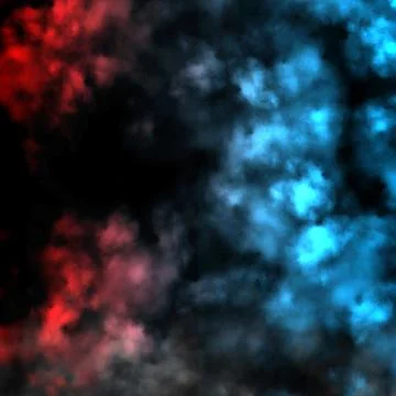 Color smoke. Paint water splash. Fire flame. Cosmic stardust. Red blue glow.. Stock Illustration