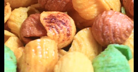 Color Snacks on a plate Stock Footage 296481013