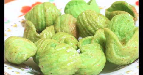 Color Snacks on a plate Stock Footage 296482614