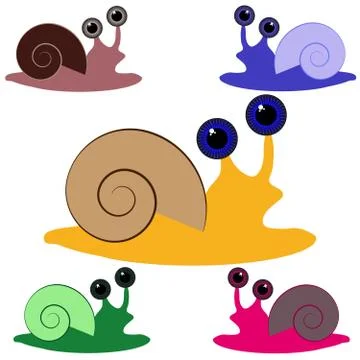 Color snail on white background Stock Illustration