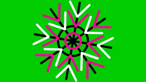 Color snowflake spin green Stock Footage 208906930