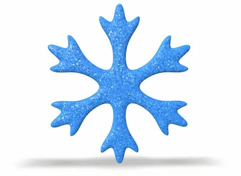 Color Snowflake on the white background 3d-rendering Stockillustratie