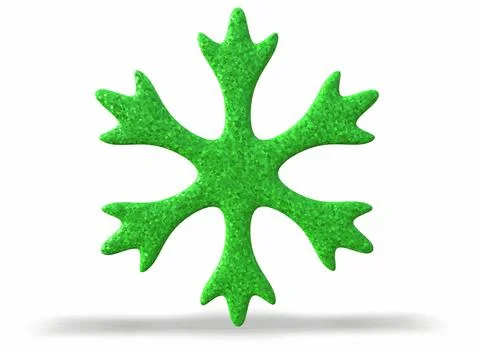 Color Snowflake on the white background 3d-rendering Ilustração Stock