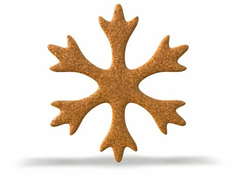 Color Snowflake on the white background 3d-rendering Stockillustratie