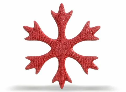 Color Snowflake on the white background 3d-rendering イラスト素材