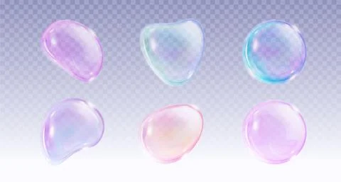 Color soap bubbles set Stockillustratie