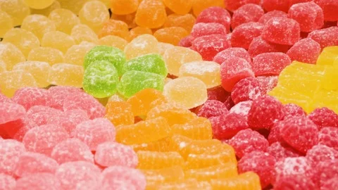 Color soft marmalade set. multi-colored raspberry chewing sweets.fruit flavors 스톡 동영상 119392419