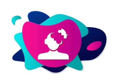 Color Solution to the problem in psychology icon isolated on white background Illustrazione stock