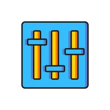 Color Sound mixer controller icon isolated on white background. Dj equipmen.. Stock Illustration