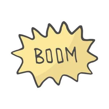 Color Speech Bubble Boom. Comic book explosion. hand draw vector illustration Stock Illustration