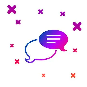 Color Speech bubble chat icon isolated on white background. Message icon イラスト素材
