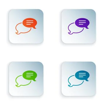 Color Speech bubble chat icon isolated on white background. Message icon イラスト素材