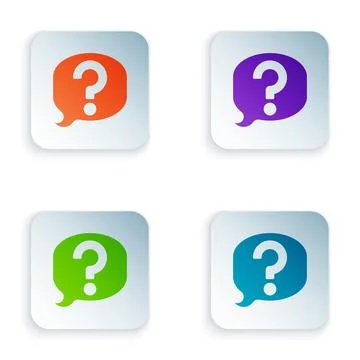 Color Speech bubble chat icon isolated on white background. Message icon Illustrazione stock