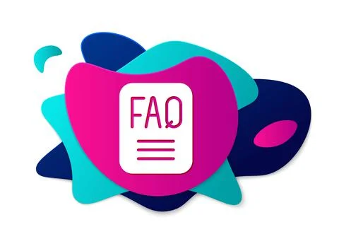 Color Speech bubble with text FAQ information icon isolated on white background Stock Illustration