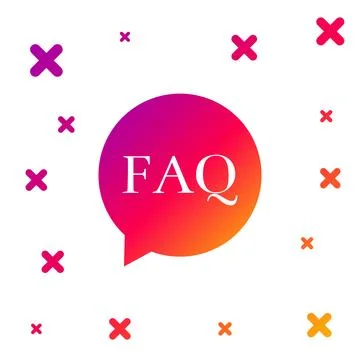 Color Speech bubble with text FAQ information icon isolated on white background Stock Illustration