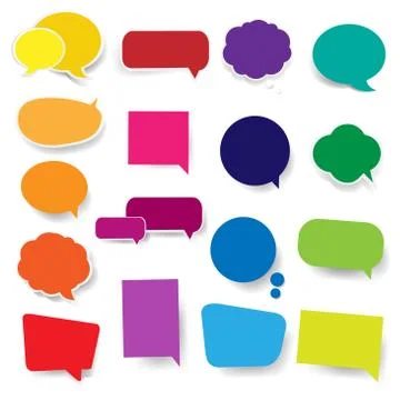 Color Speech Bubbles Collection In White Background Stock Illustration