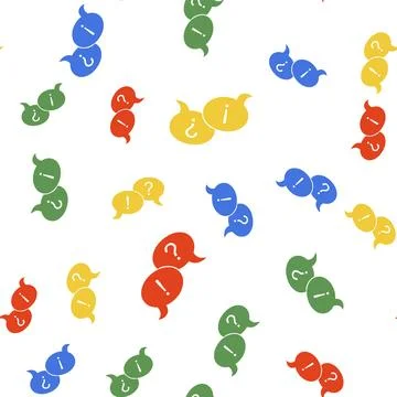 Color Speech bubbles with Question and Exclamation marks icon isolated seamless Stock Illustration
