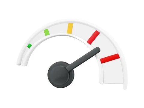 Color speedometer. Vector illustration. 3d speedometer icon. Stock Illustration