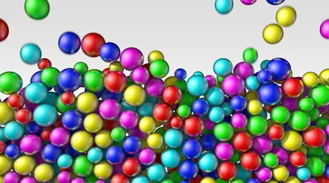 Color spheres falling Vídeo Stock 58449870