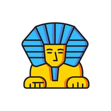 Color Sphinx - mythical creature of ancient Egypt icon isolated on white ba.. Stock Illustration