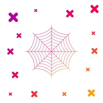 Color Spider web icon isolated on white background. Cobweb sign. Gradient random Stockillustratie