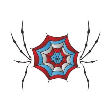 Color spiderweb art Illustrazione stock