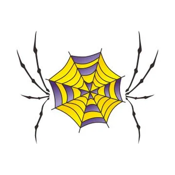 Color spiderweb art 스톡 일러스트