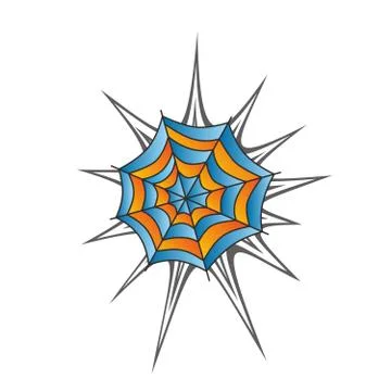 Color spiderweb art Illustrazione stock