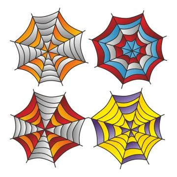 Color spiderweb art Stock Illustration