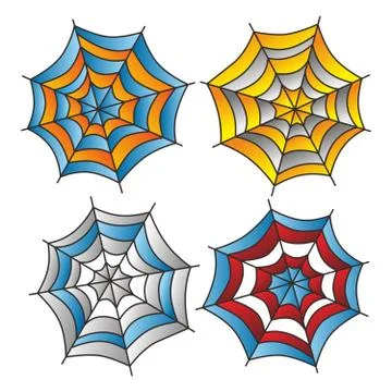 Color spiderweb art Illustrazione stock
