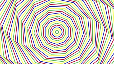 Color spin slim decagon simple flat geometric on white background loop. Col.. Stock Footage 228766378
