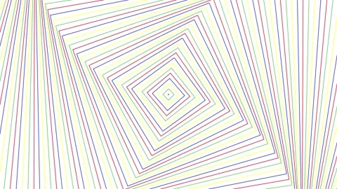 Color spin slim square simple flat geometric on white background loop. Colo.. Stock Footage 229354544