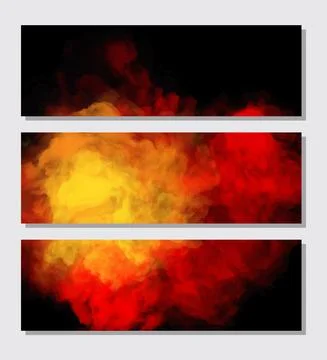 Color Splash banners set. Background smoke paint. Stock Illustration