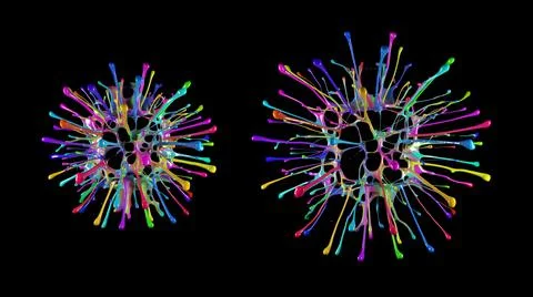 Color splash on black background Stock Illustration