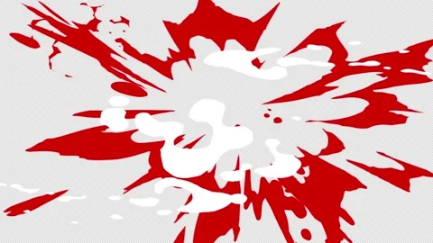 Color splash or red ink dropped. Animation splashes of red paint Video stock 145604572