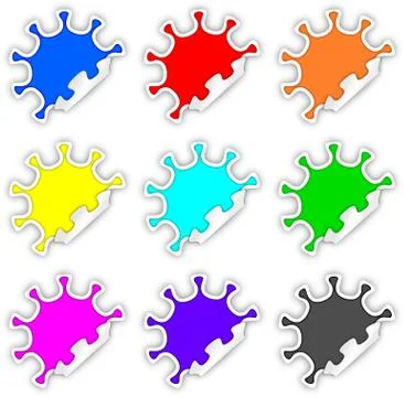 Color Splash Stickers Stock Illustration
