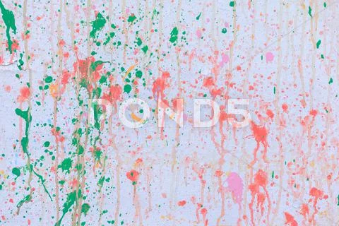 Color Splash On White Paper Texture Abstract Background.