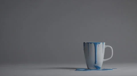 Color Splatters - Blue Cup 2 Stock Footage 39551306