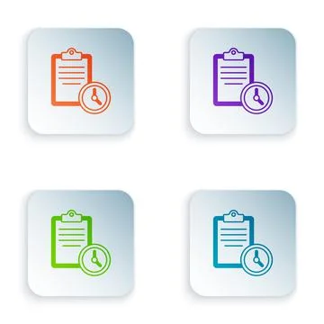 Color Sport training program or fitness plan icon isolated on white background 스톡 일러스트