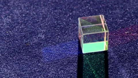 Color square crystal with rainbow Stock Footage 135598152